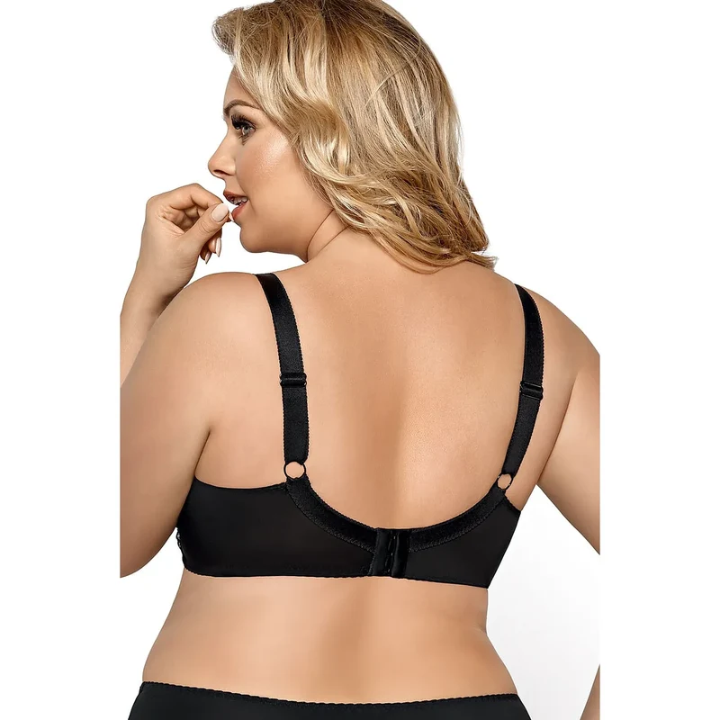 soutien gorge dentelle douce maintien parfait armatures lycra réglable sangles bonnets renforcés noeud bijou élégant noir tailles confort