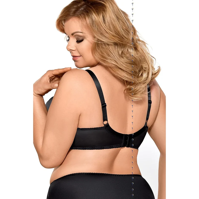 classique soutiengorge doux broderie élégante maintien décolleté confort raffiné bretelles ajustables crochets deux rangées tailles variées noir bonnets renforcés lisse