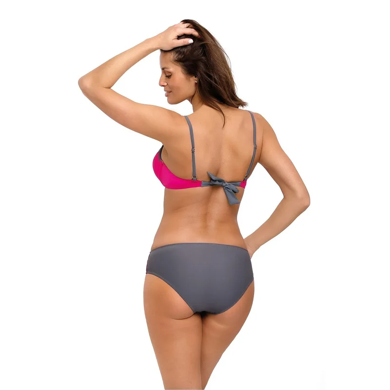maillot bain deux pièces Arianna M532 papillons effet rembourrés armature maintien sportif tissu italien polyamide elasthanne rosé