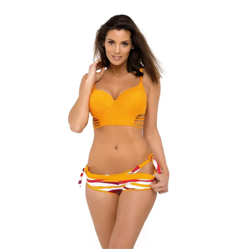 maillot bain trois pièces soutien gorge armatures demi corset bonnets rembourrés effet poitrine culottes motifs tissu italien Marko maintien optimal