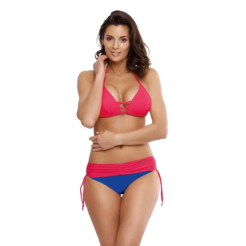 maillot bain deux pièces tissu italien qualité polyamide élasthanne bonnets rembourrés effet galbant décolleté profond bretelles réglables rouge