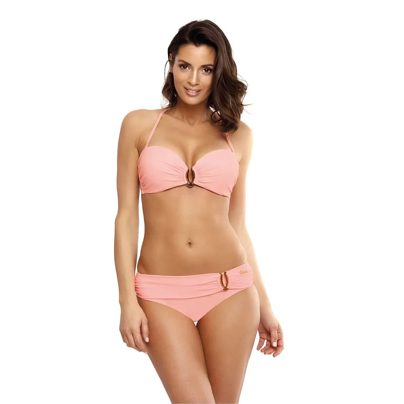 Maillot de bain deux pièces élégant couleur pêche Marko model 129483 soutien-gorge bandeau bijoux anneau culotte bikini