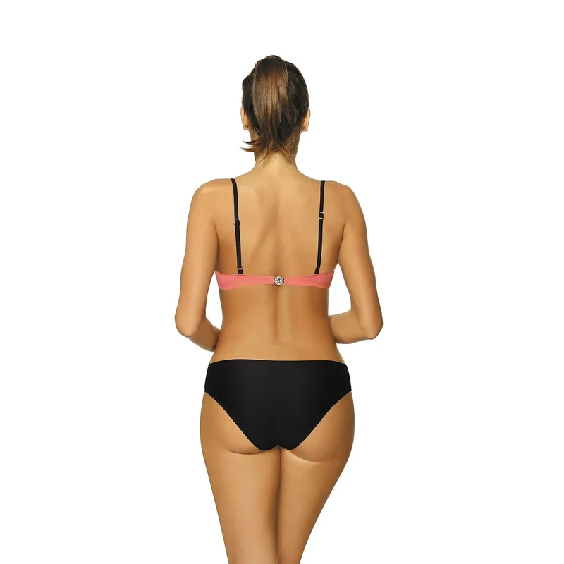 bikini deuxpieces Marko model116579 bonnetsrembourrés armatures bretellesfines maillecontrastante corail noir polyamide élasthanne couturesrenforcées finitionsoignée maintienoptimal séchagerapide