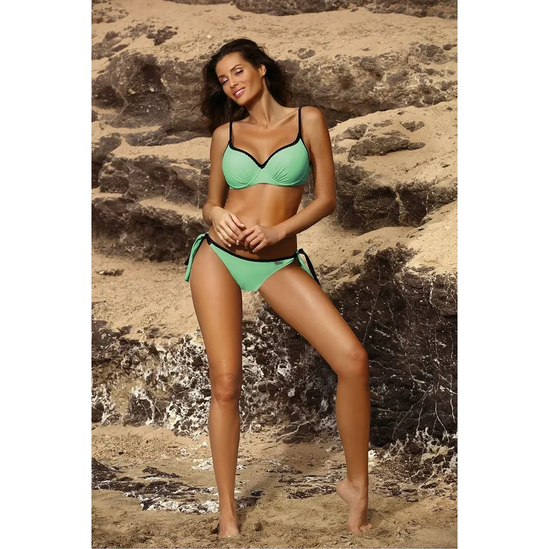 bikini dentelle rembourrés armatures galbant brésilien bretelles réglables fines vert vibrant soutien échancré polyamide élasthanne confort sculptant Marko
