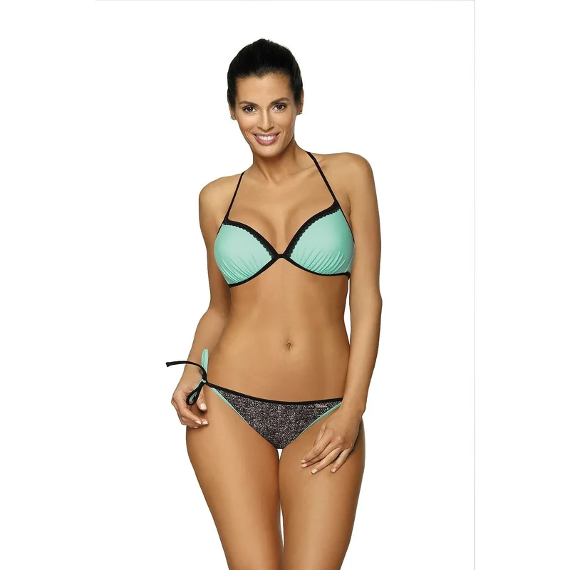 maillot bain bikini dentelle rehaussement bonnets rembourrés sans armature garniture encolure tissu italien extensible confort optimal couleurs estivales