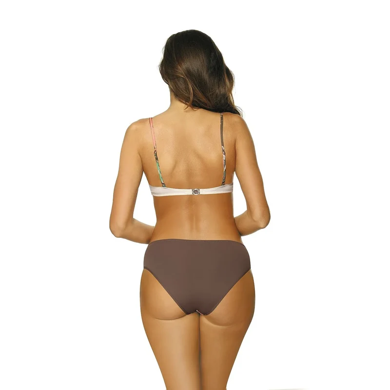 bikini exotique motifs palmiers effet rehausseur décolleté cœur armatures bonnets rembourrés bretelles réglables tissu élastique maintien tailles S M L
