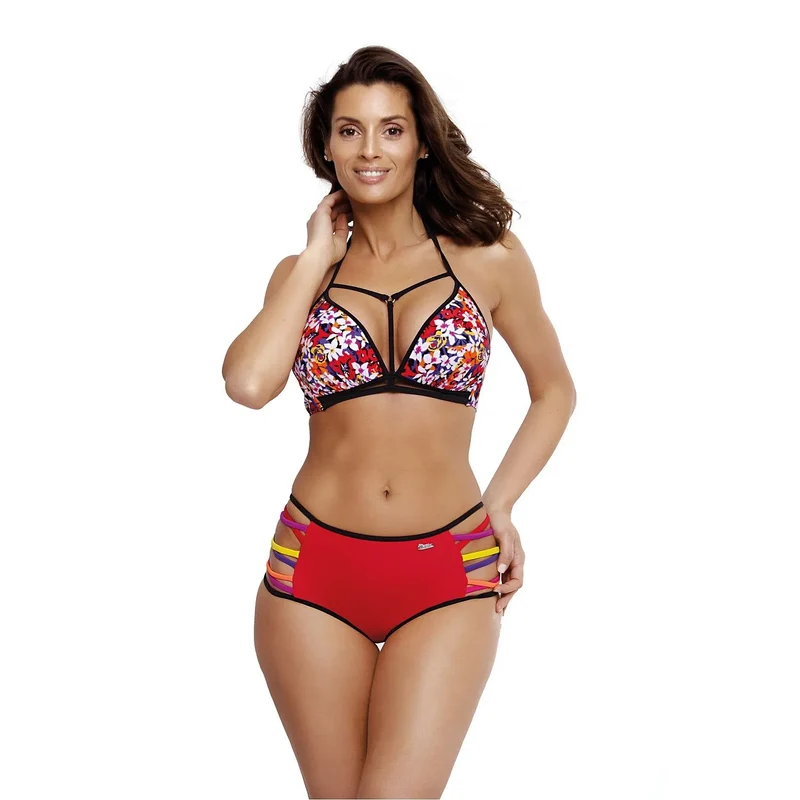 maillot bain deux pièces coques rembourrées rehausseur maintien poitrine fleurs rayures noir tissu italien résistant soleil eau salée