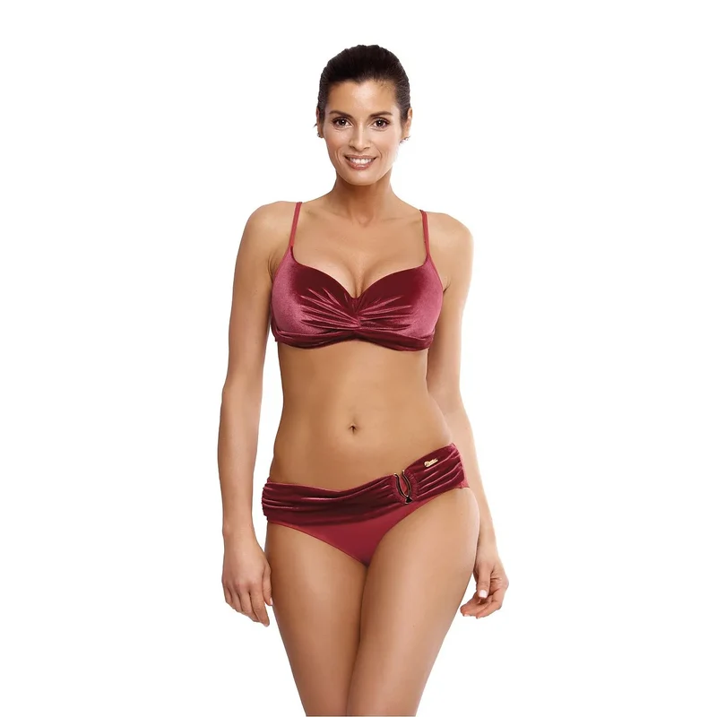 maillot bain deux pièces velours italien éclat nacré coques rembourrées galbe bretelles réglables nouage dos culotte sangle avant résistant chlore