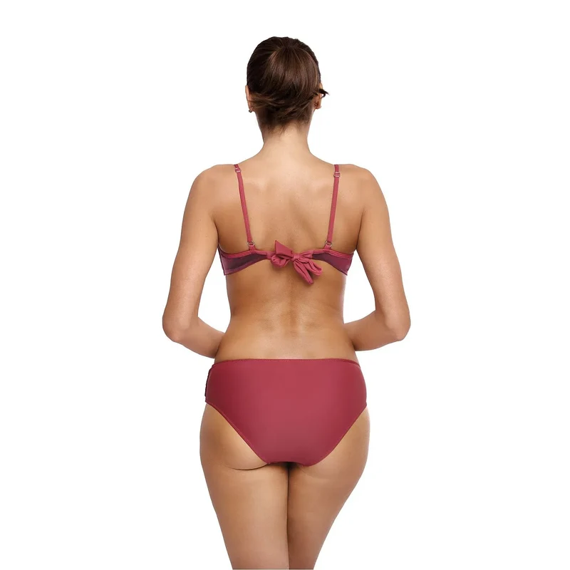 maillot bain deux pièces velours italien éclat nacré coques rembourrées galbe bretelles réglables nouage dos culotte sangle avant résistant chlore