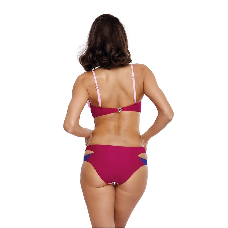 bikini deux pièces tropical torsadé soutiengorge armatures rembourrage rehaussement bretelles amovibles tissu italien élasthanne rosé petites poitrines galbe