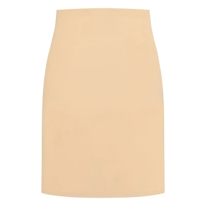 jupe invisible taille haute contrôle léger microfibre beige ajustée seconde peau gainante discrète silhouette lisse confortable extensible maintien tailles multiples