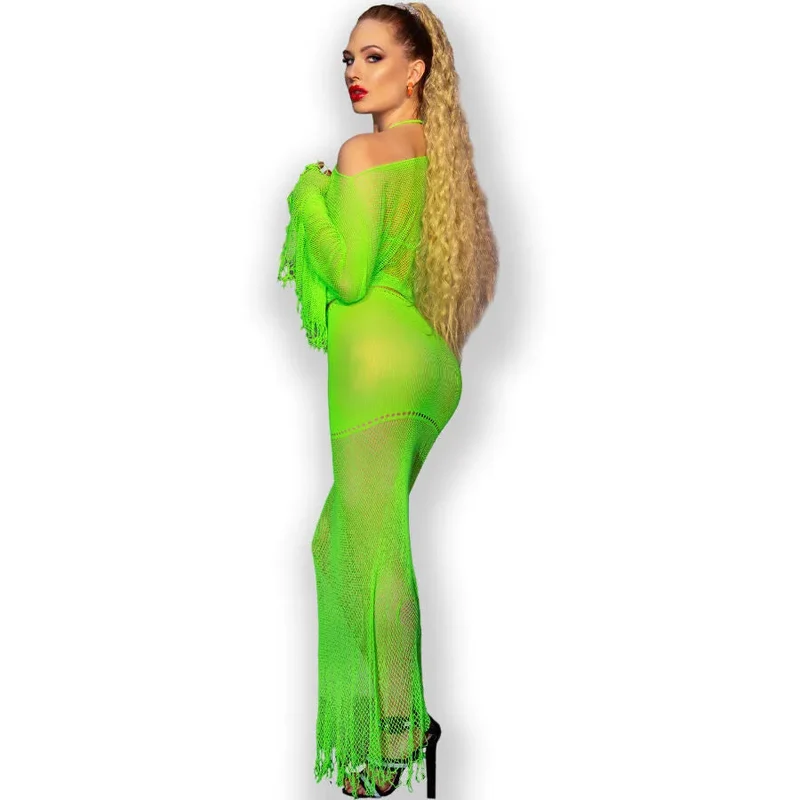 Chilirose ensemble lingerie trois pièces noir vert fluo sensualité confort luxueux tissu doux soutien gorge jupe élégance raffinement