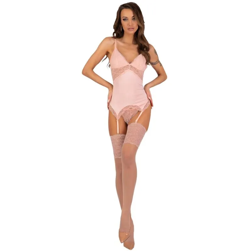 ensemble lingerie trois pièces dentelle corset bas femme sensualité raffinée luxueuse confortable sculptant romantique élégante ajustable