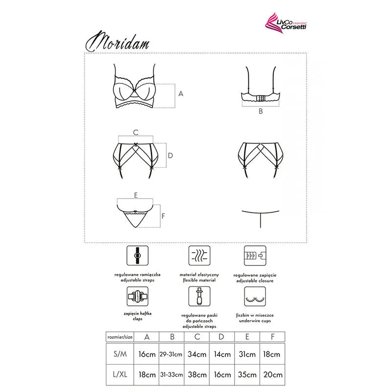 ensemble lingerie noir dentelle LivcoCorsetti soutiengorge culotte portejarretelles confortable extensible sculptant silhouette courbes voluptueuses séduisant raffiné