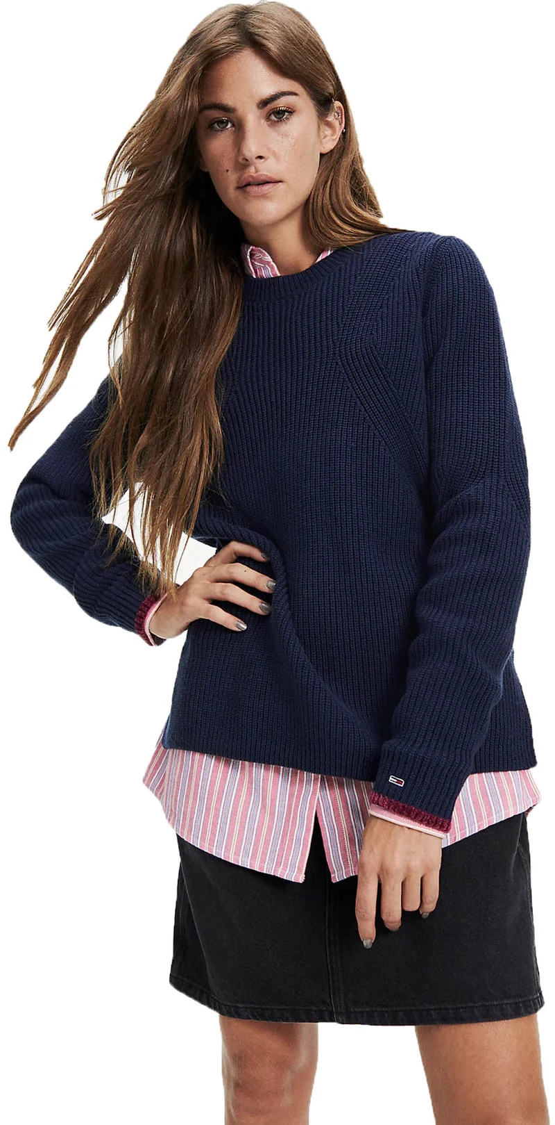 Maglione Donna Side Slit Crew Sweater