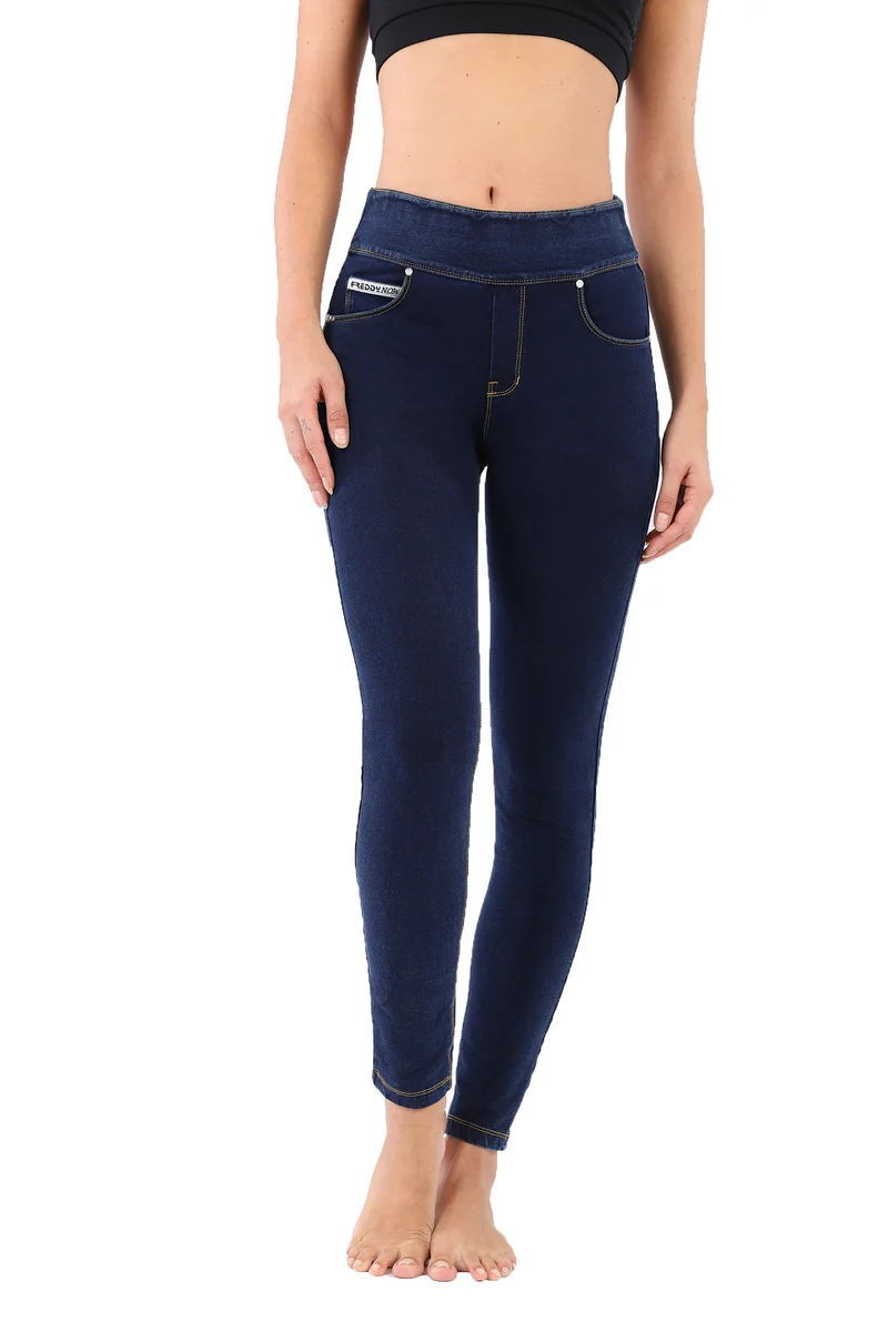 Pantalone Donna Denim slim fit vita risvoltabile
