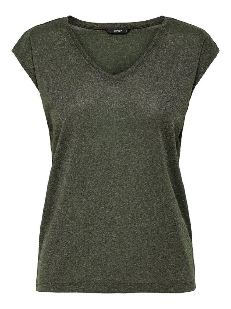 Top Donna V Neck Lurex