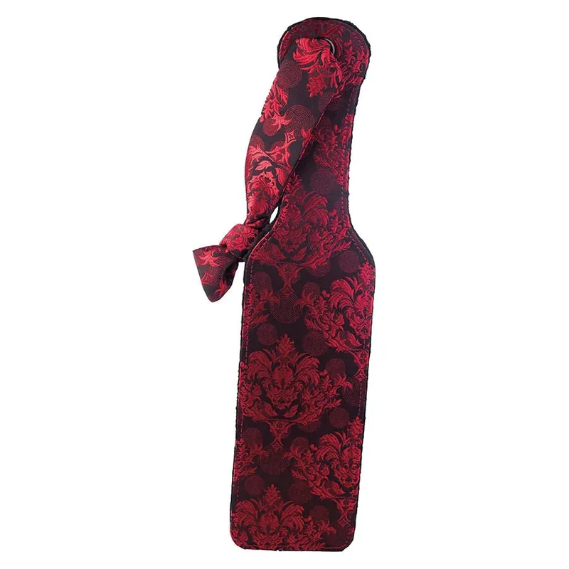 raquette tissu polyester rouge noir doubleface caresses fessées intenses polyvalente ergonomique poignée confortable domination soumission jeu intime couple