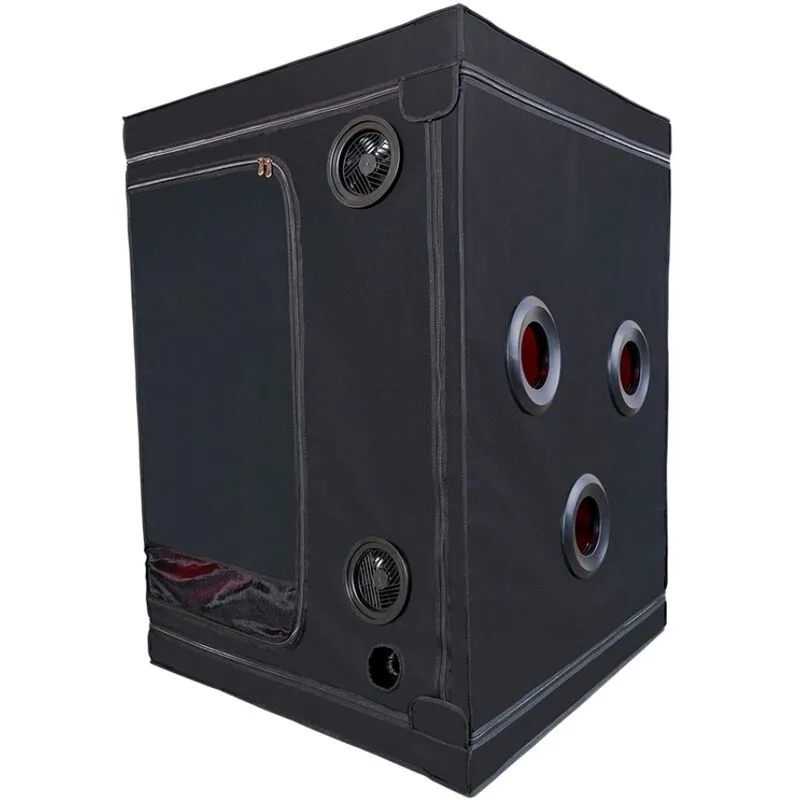 cabine fétiche club scandale noir rouge BDSM immersive LED serrage complet pinces Holedome Eyedome ventilation matelas menottes chaînes