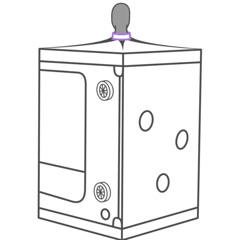 cabine fétiche pourpre compacte immersive soumission contrôle stimulation lumineuse éclairage intégré ventilateurs systèmes serrage polyvalent pinces sac voyage portable sécurisé