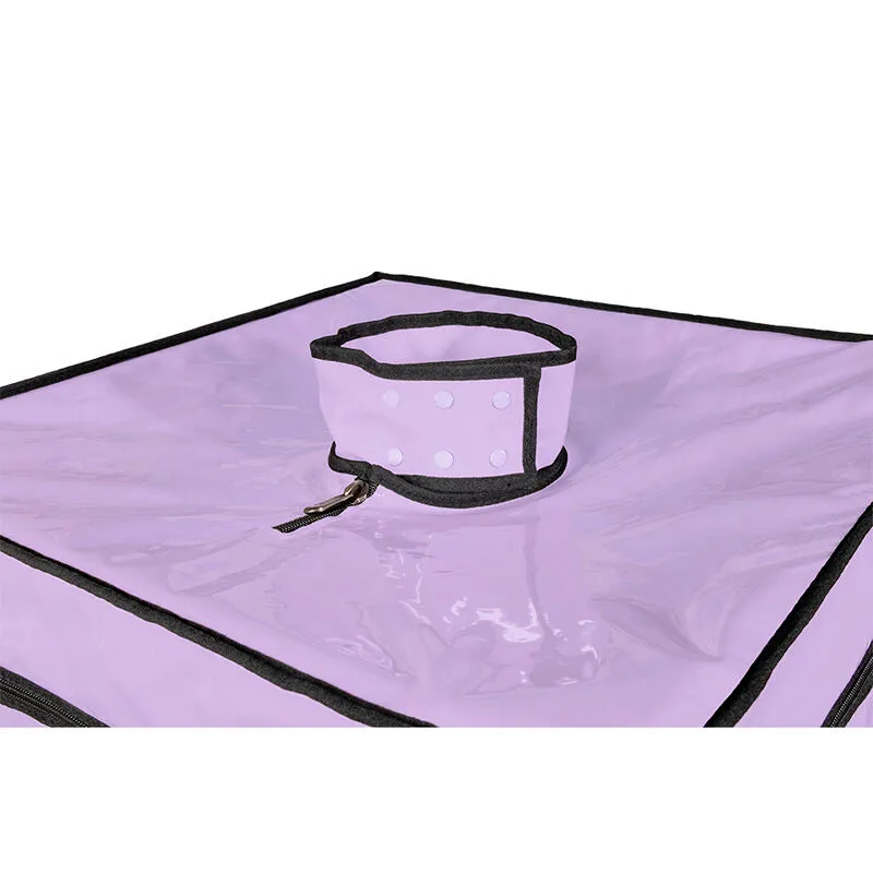 cabine bukkake violette sensorielle luminescente compacte transportable matelas moelleux attaches holedome sécurisées menottes élégante robuste intime audacieuse modulable consensuelle