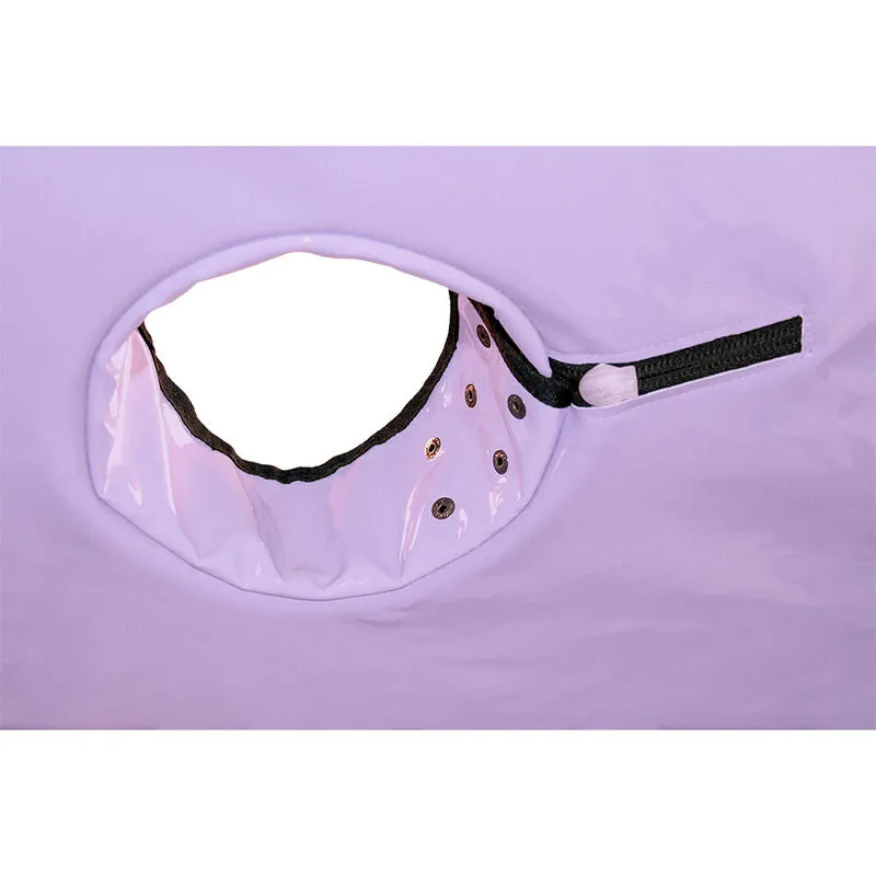 cabine bukkake violette sensorielle luminescente compacte transportable matelas moelleux attaches holedome sécurisées menottes élégante robuste intime audacieuse modulable consensuelle