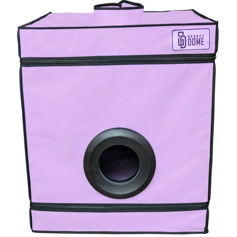 cabine bukkake violette sensorielle luminescente compacte transportable matelas moelleux attaches holedome sécurisées menottes élégante robuste intime audacieuse modulable consensuelle
