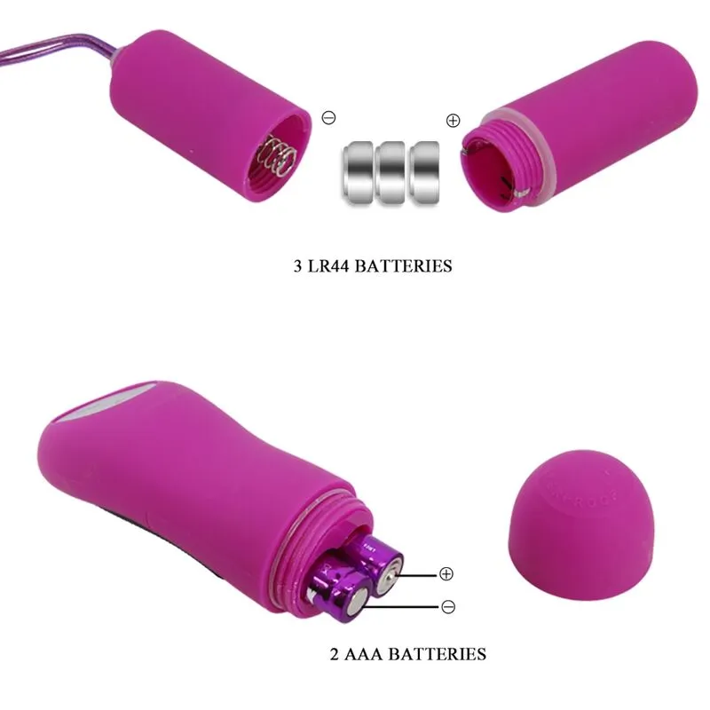 String vibrant télécommandé silicone violet vingt modes couples fente balle vibrante incluse télécommande piles AAA LR44 taille unique adaptable discret