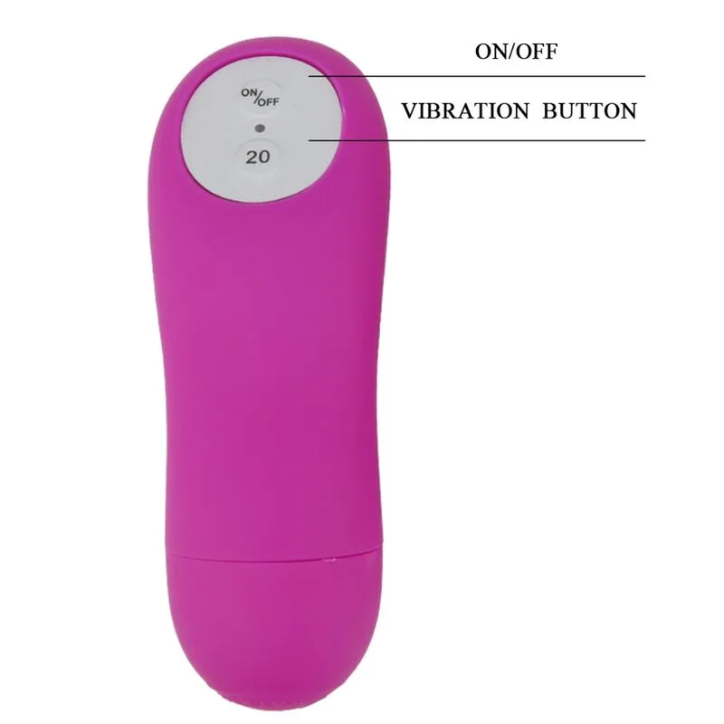 String vibrant télécommandé silicone violet vingt modes couples fente balle vibrante incluse télécommande piles AAA LR44 taille unique adaptable discret