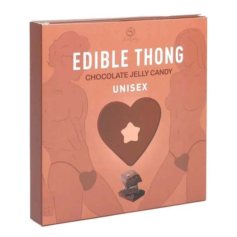 string comestible chocolat intense savoureux unisexe romantique érotique coeur élastique confortable coton taille unique Saint Valentin spécial