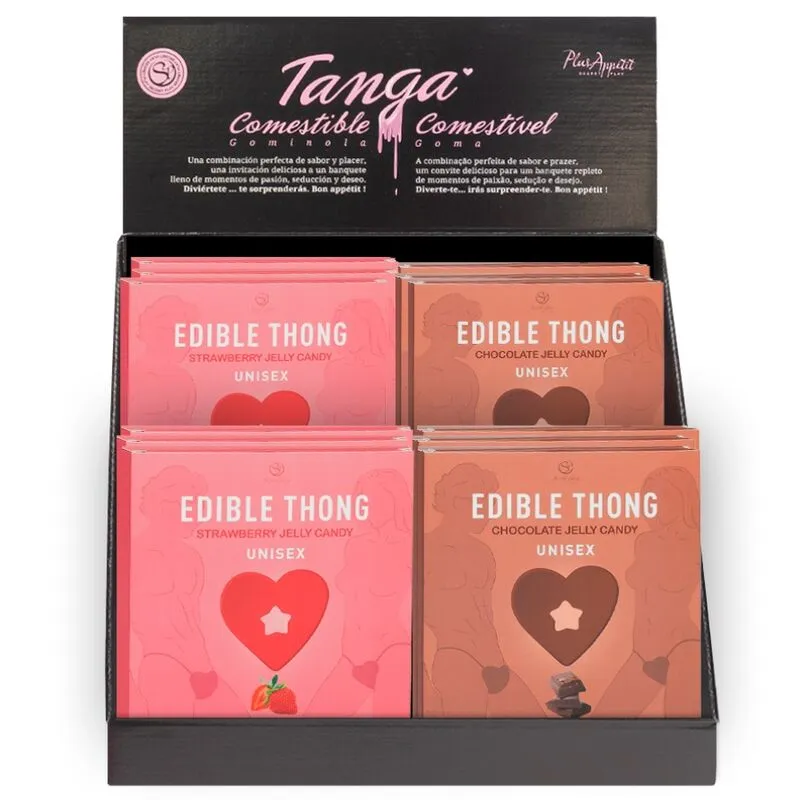 string comestible chocolat intense savoureux unisexe romantique érotique coeur élastique confortable coton taille unique Saint Valentin spécial