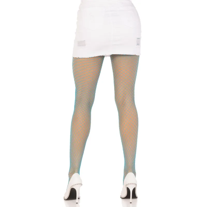 collants résille Lycra bleu fluo élégance audacieux confortable extensible durable ajustable maintien moulant silhouette glamour taille unique soirée festif