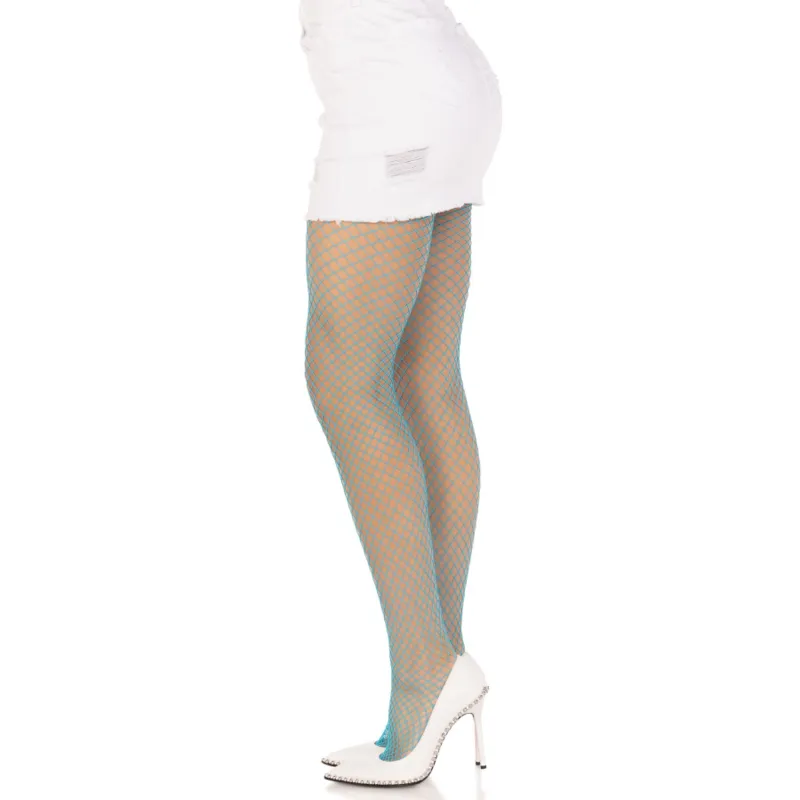 collants résille Lycra bleu fluo élégance audacieux confortable extensible durable ajustable maintien moulant silhouette glamour taille unique soirée festif