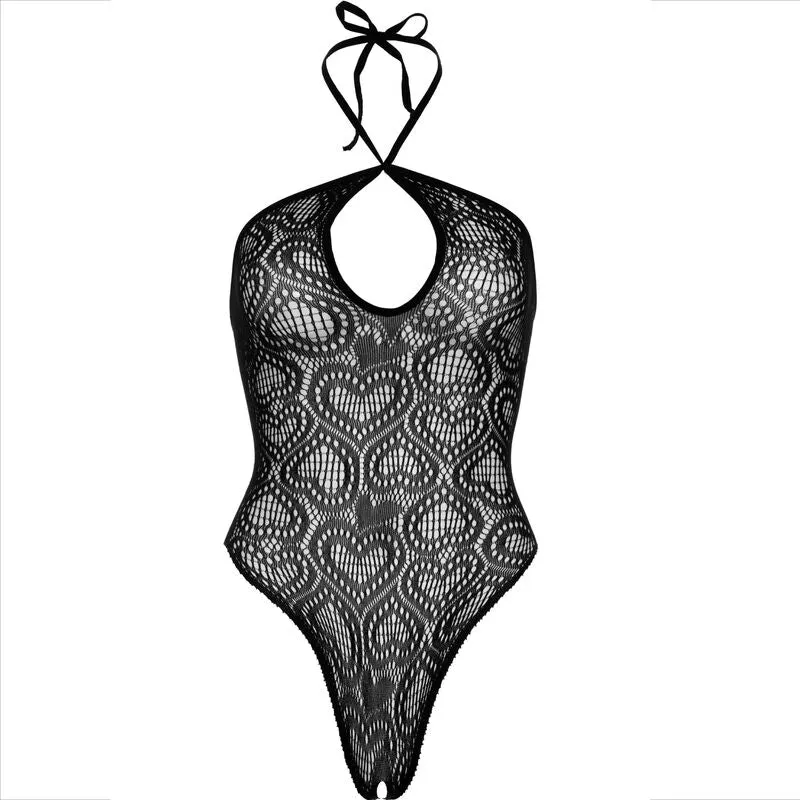 justaucorps dentelle noire dos nu sensualité élégance féminité raffinée audacieuse sexy délicate élasticité confort ajustement qualité californienne