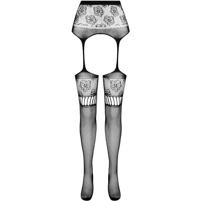 Bas ouverture élégants résistants taille unique noirs rouges blancs confortables sensuels confectionnés conçus polyamide élasthanne durables hypoallergéniques extensibles