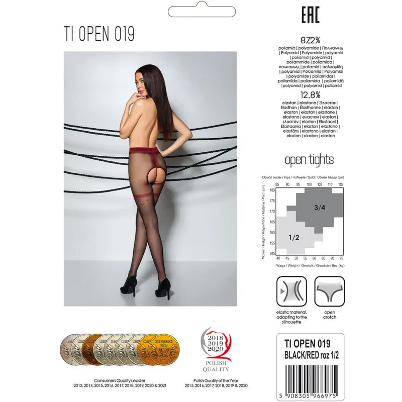 collants bas ouverts femme moderne luxueux noir rouge vingt deniers polyamide élasthanne fabrication européenne confort durable finesse transparence élégance