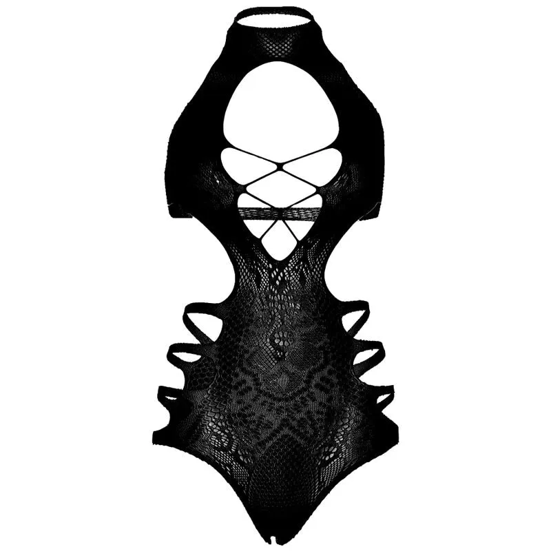 body dentelle sans couture noir élégant sensuel féminin séduction sophistiqué confortable extensible nylon élasthanne taille unique emballé luxe silhouette flatteuse