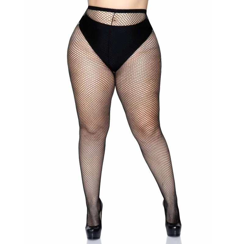 Collants résille grande taille élégance féminité ceinture cousue maintien sensualité confort polyamide nylon léger aérien motif sophistiqué séduction
