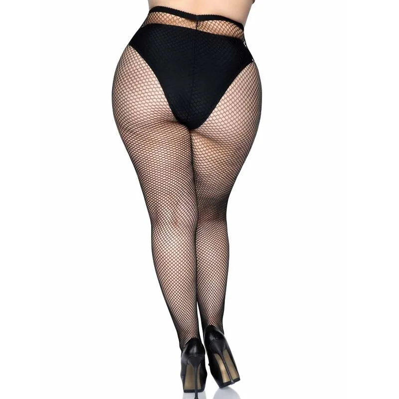 Collants résille grande taille élégance féminité ceinture cousue maintien sensualité confort polyamide nylon léger aérien motif sophistiqué séduction