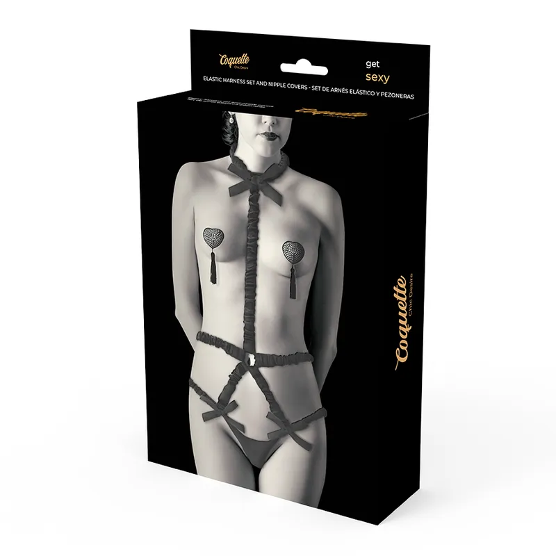 harnais lingerie femme corset luxe coquette chic désir sensuel élégant maintien ajustable matériaux haut gamme confort protège tétons taille unique