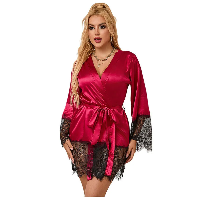 pyjama dentelle rouge sexy Subblime américaine haute qualité confort maximal douceur extensible grande taille coupe moderne élégance raffinée