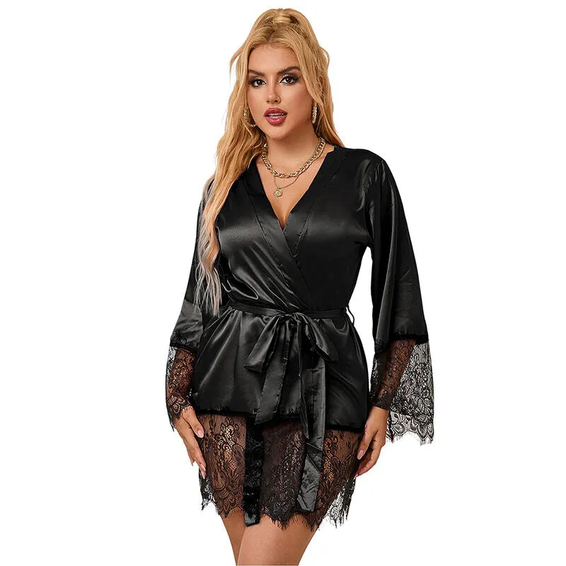 lingerie dentelle noire élégante grande taille confortable délicate américaine douce hypoallergénique résistante maintien ajustement séduction raffinée romantique ample sophistiquée