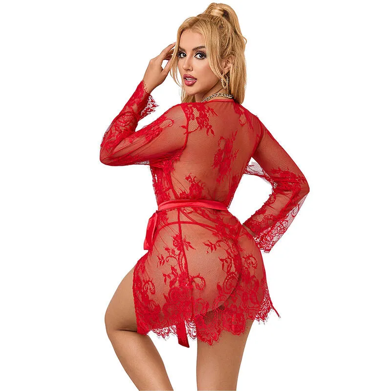 chemise nuit dentelle rouge sexy grande taille Subblime confort femme élégante sensuelle douce légère raffinée flatteuse glamour
