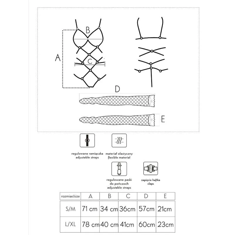 ensemble lingerie érotique noir rayures sexy audacieuse élégante mystérieuse dentelle fine maille réglable string bretelles anneaux sublimante