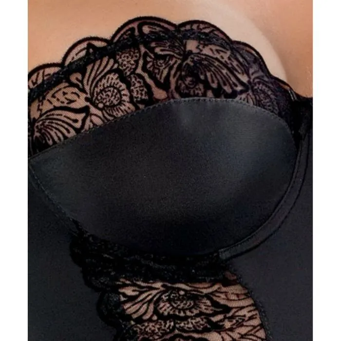 nuisette noire sensuelle semi transparente broderie centrale Casmir Kalia taille S M confection européenne haute qualité coffret luxe