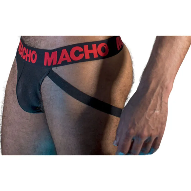 jockstrap semi transparent élastique noir rouge maintien sensualité style audacieux confort soutien anatomique ajustable séduction provocant silhouette respirant