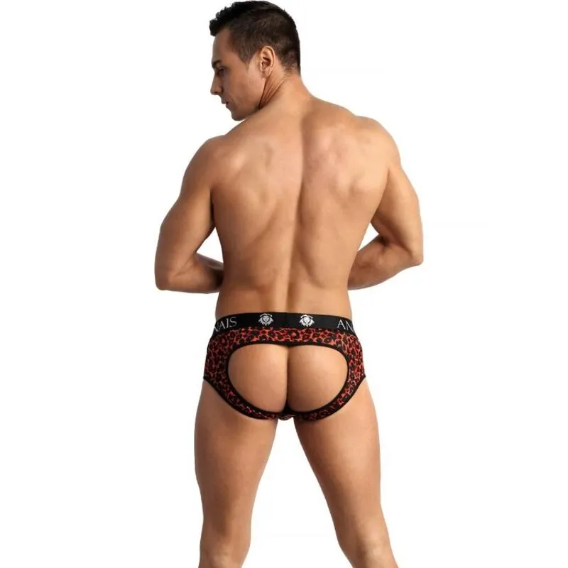 bikini tribal microfibre rouge imprimé animal string fesses ouvertes masculines sexy confortable extensible douceur élasthanne polyamide sculptant européen