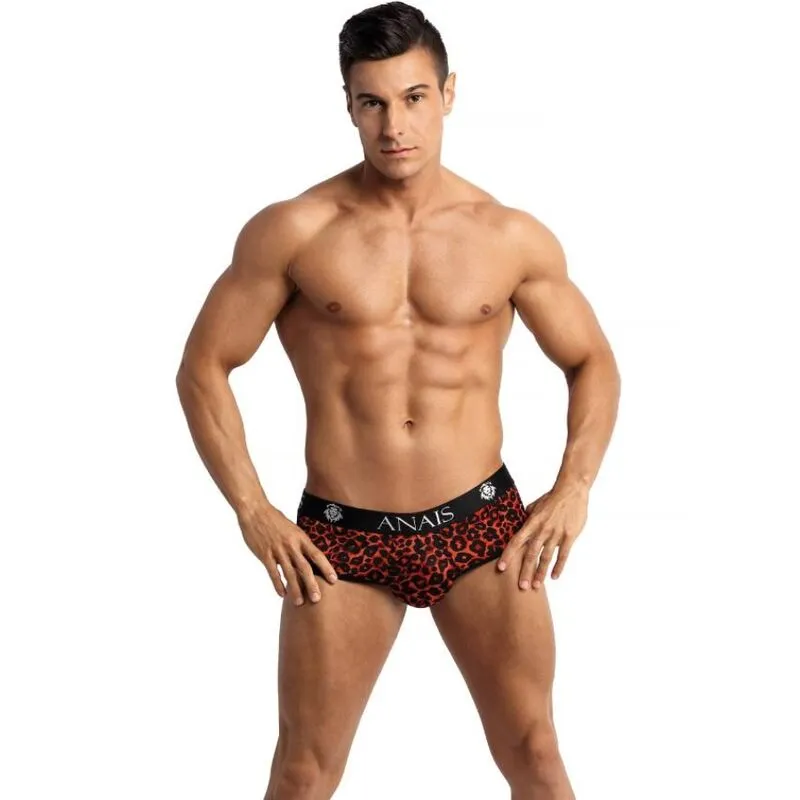 bikini tribal microfibre rouge imprimé animal string fesses ouvertes masculines sexy confortable extensible douceur élasthanne polyamide sculptant européen