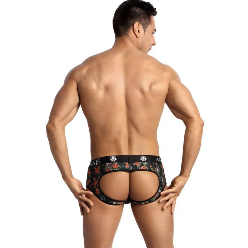 slip bikini homme imprimé roses crânes sexy fesses ouvertes coupe révélatrice confortable extensible élasthanne polyamide durable fabrication européenne tailles multiples