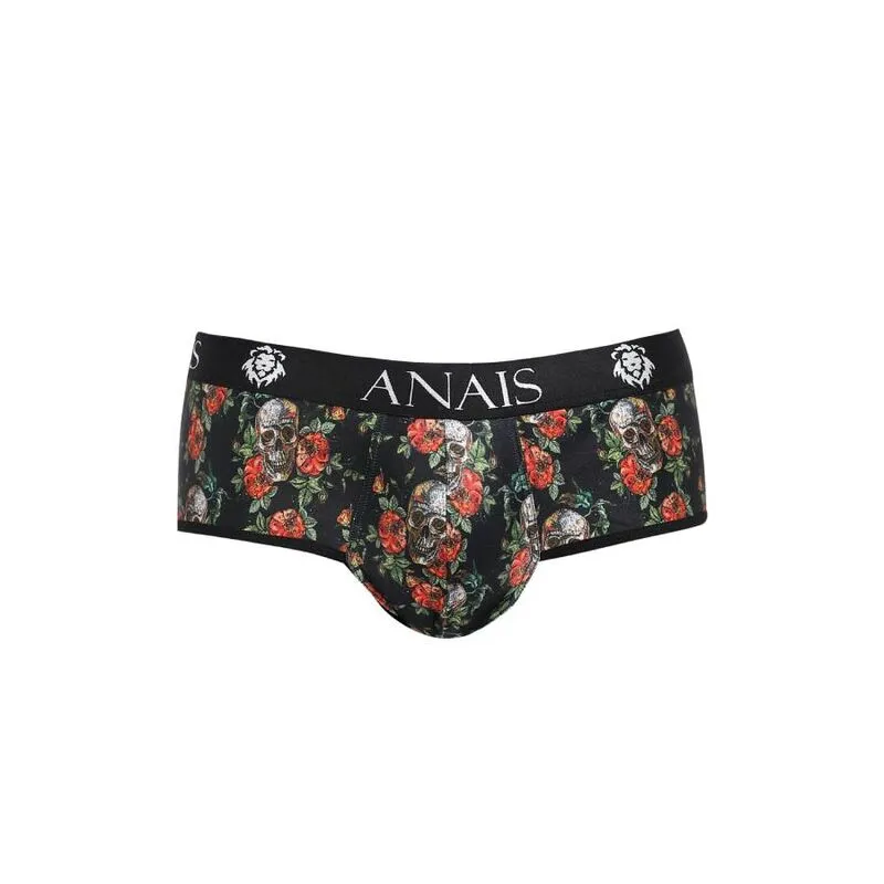 slip bikini homme imprimé roses crânes sexy fesses ouvertes coupe révélatrice confortable extensible élasthanne polyamide durable fabrication européenne tailles multiples